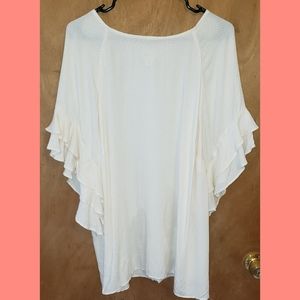 NWT Womens Stylus Ruffle Sleeve Blouse Size: 2X